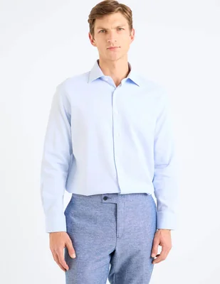 Camisa formal Zanetti de bambú manga larga para hombre