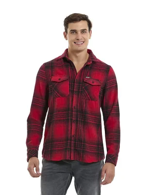 Camisa casual Buffalo jeans David Bitton de algodón manga larga para hombre