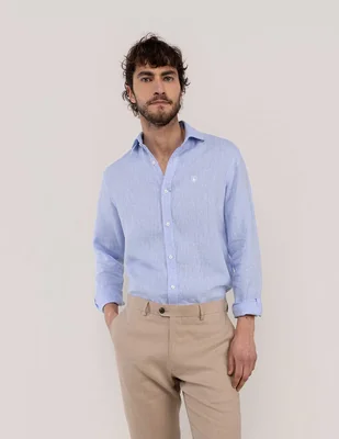 Camisa casual El Ganso de lino manga larga para hombre