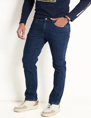 Jeans straight Scappino lavado obscuro para hombre