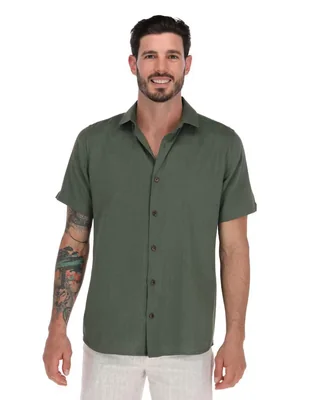 Camisa casual Camasha de bambú manga corta para hombre