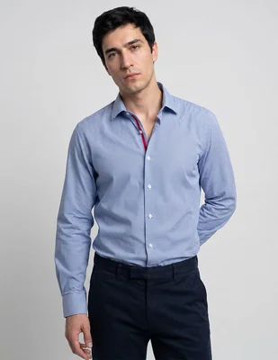 Camisa de vestir Zanetti de algodón manga larga para hombre