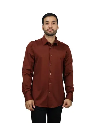 Camisa de vestir Platini de nylon manga larga para hombre