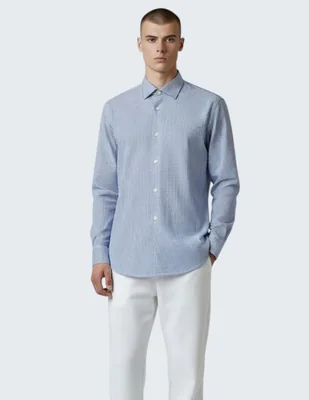 Camisa de vestir Kenneth Cole de algodón manga larga para hombre