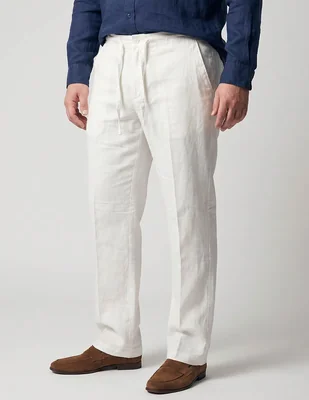 Pantalón casual regular regular cubavera de lino para hombre