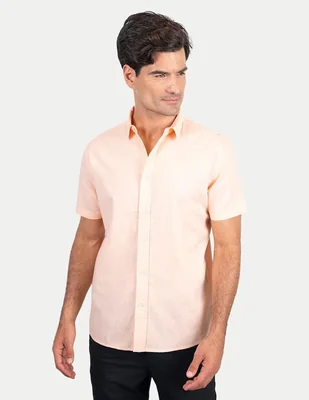 Camisa casual 98 Coast Av de algodón manga corta para hombre