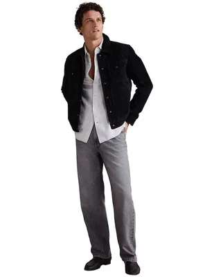 Jeans straight lavado deslavado para hombre