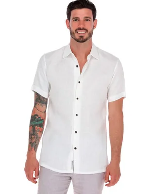 Camisa casual Camasha de bambú manga corta para hombre