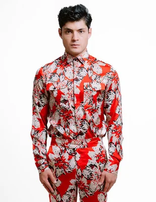 Camisa casual Rcano manga larga para hombre