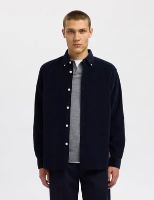 Camisa casual selected de algodón manga larga para hombre