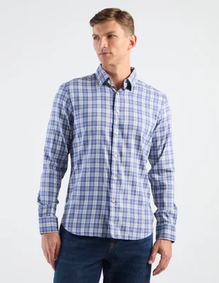 Camisa casual Faherty de algodón manga larga para hombre