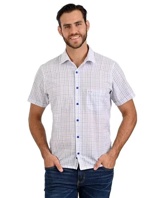 Camisa casual Michel Blanc de algodón manga larga para hombre
