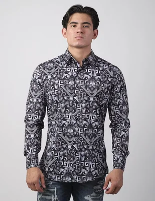 Camisa casual Benziny de algodón manga larga para hombre