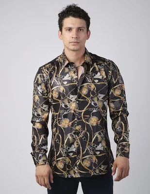 Camisa casual Benziny manga larga para hombre