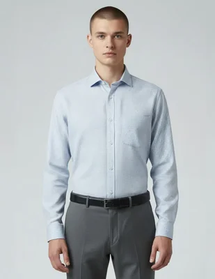 Camisa formal kc ny y manga larga para hombre