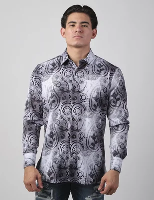 Camisa casual Benziny de algodón manga larga para hombre