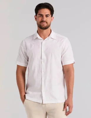 Camisa casual Cubavera de algodón manga corta para hombre