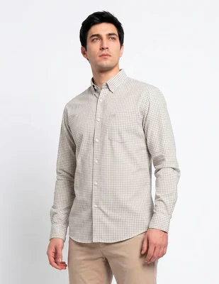 Camisa casual de algodón manga larga para hombre