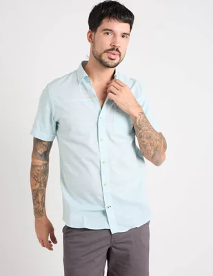Camisa casual izod de algodón manga corta para hombre