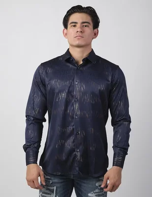 Camisa casual Benziny de algodón manga larga para hombre
