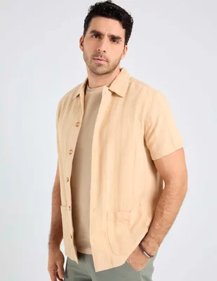 Sobrecamisa playa Jbe de algodón manga corta para hombre