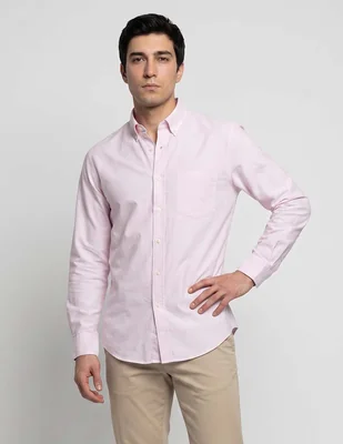 Camisa casual Izod de algodón manga larga para hombre