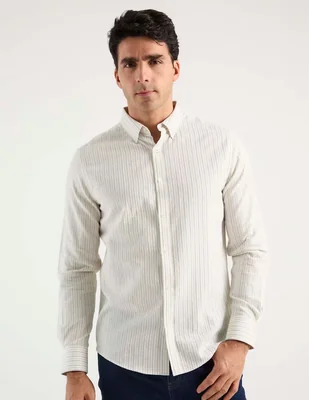 Camisa casual Jbe de algodón manga larga para hombre