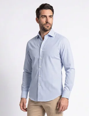 Camisa casual Calderoni de algodón manga larga para hombre