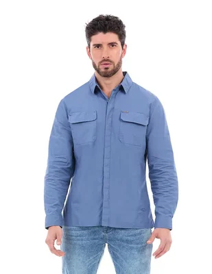 Camisa casual Buffalo Jeans David Bitton de algodón manga larga para hombre