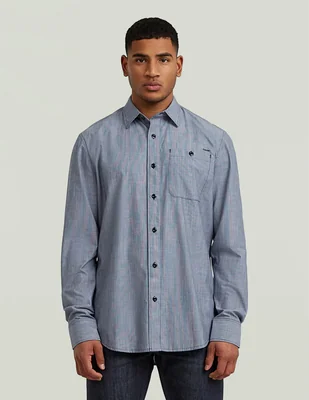 Camisa casual g-star de algodón manga larga para hombre
