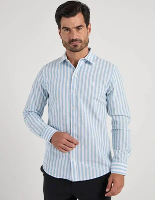 Camisa casual izod manga larga para hombre