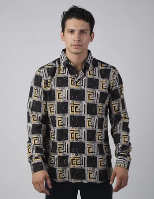 Camisa casual Benziny manga larga para hombre