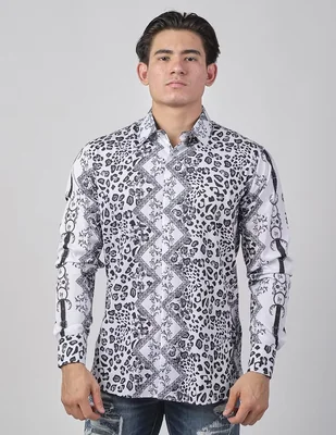 Camisa casual Benziny de algodón manga larga para hombre