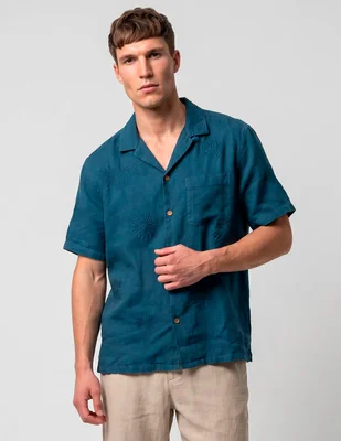 Camisa casual Faherty de algodón manga corta para hombre