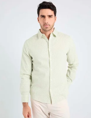 Camisa casual Jbe de algodón manga larga para hombre