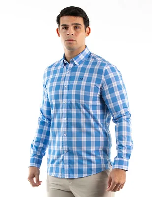 Camisa casual Oscar de la Renta manga larga para hombre