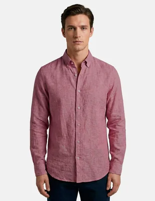 Camisa casual 98 Coast AV manga larga para hombre