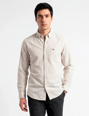 Camisa casual rodd & gunn manga larga para hombre