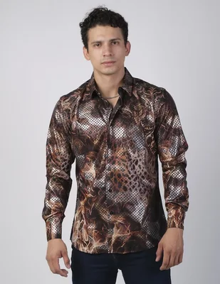 Camisa casual Benziny manga larga para hombre