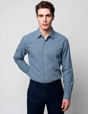 Camisa casual faherty de algodón manga larga para hombre