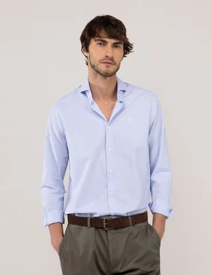 Camisa casual El Ganso de algodón manga larga para hombre