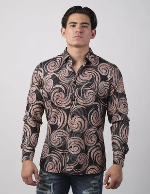 Camisa casual Benziny de algodón manga larga para hombre