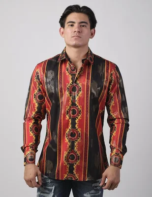 Camisa casual Benziny de algodón manga larga para hombre