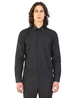 Camisa de vestir Rcano de bambú manga larga para hombre