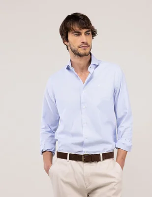 Camisa casual El Ganso de algodón manga larga para hombre