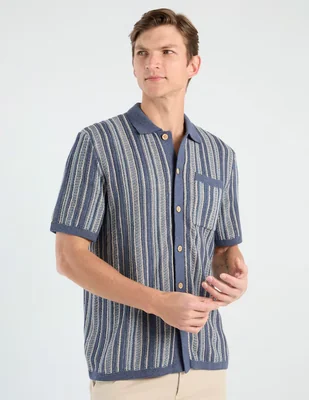 Camisa casual Faherty de algodón manga corta para hombre