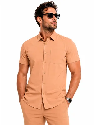 Camisa Casual MEDIZIN UNIFORMES de (si aplica) Poliéster y viscosa manga Corta para hombre