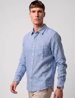 Camisa casual faherty manga larga para hombre