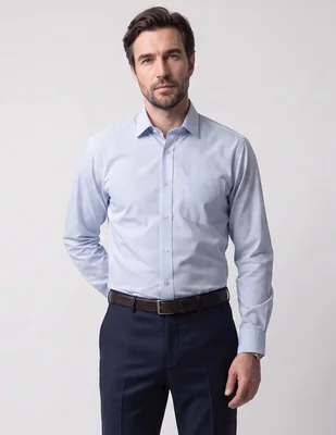 Camisa de vestir manchester manga larga para hombre
