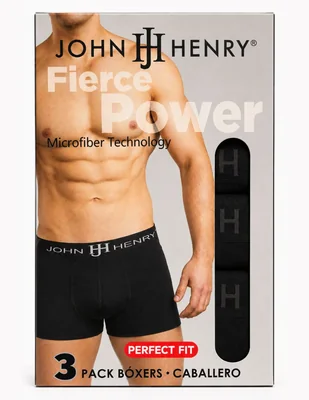 Bóxer john henry de poliamida y elastano para hombre 3 piezas